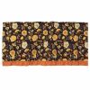 Retro Flower Cotton Cafe Kitchen Curtains Half Curtain Decorative Door Curtain, Black