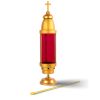 Red Cemetery Light with Gold Dome,Grave candle,Latin Cross Cemetery candle,Cemetery decorations for grave,Grave decorations for cemetery,Cemetery Ligh