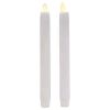 Ganz Remote Ready, Blow-Out Feature White 1 x 8.5 Resin LED Taper Candles, Set of 2