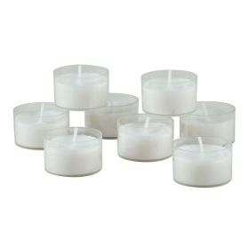 Stonebriar Unscented Long Burning Clear Cup Tealight Candles with 6-7 Hour Burn, 48 Pack, White