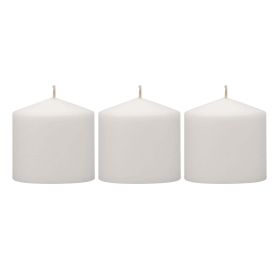 Stonebriar 3" x 3" Unscented 1-Wick White Pillar Candles, 3 Pack