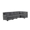 Sectional Modular Sofa with 2 Tossing cushions and Solid Frame for Living Room