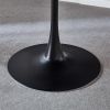 42.1"Black Tulip Table Mid-century Dining Table for 4-6 people With Round Mdf Table Top, Pedestal Dining Table, End Table Leisure Coffee Table