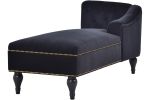 [New+Video] 58''Velvet Chaise Lounge,Button Tufted Right Arm Facing Lounge Chair with Nailhead Trim & Solid Wood Legs for Living Room or Office,Sleepe