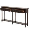 Console Table Sofa Table Easy Assembly with Two Storage Drawers and Bottom Shelf for Living Room, Entryway (Espresso)