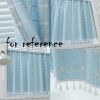 Half Window Curtain Dormitory Short Curtain Bedroom Decor Blue Kitchen Curtains, 55x18 inch