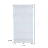 Two Door Glass Cabinet Glass Display Cabinet with 4 Shelves, White