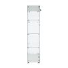 Two Door Glass Cabinet Glass Display Cabinet with 4 Shelves, White