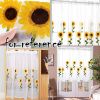 Korean Style Half Cafe Window Curtain Short Cabinet Curtain Lace Embroidery Curtain, Sunflower