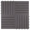 Decking Tiles 10 pcs Gray Wash 11.8"x11.8" Solid Acacia Wood