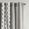 Cotton Printed Curtain Panel with Chenille Stripe and Lining(Only 1 Pc Panel)