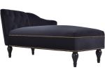 [New+Video] 58''Velvet Chaise Lounge,Button Tufted Right Arm Facing Lounge Chair with Nailhead Trim & Solid Wood Legs for Living Room or Office,Sleepe