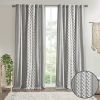 Cotton Printed Curtain Panel with Chenille Stripe and Lining(Only 1 Pc Panel)