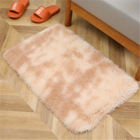 1pc, Tie-Dyed Plush Shag Furry Area Rug for Bedroom, Living Room, Nursery, and Kids Room - Ultra Soft and Fluffy, Washable, Non-Shedding, and Perfect (Color: Tie-dye Beige, size: 23.62*47.24inch)