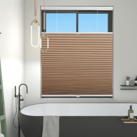 WELLSOURCE Blackout Cellular Shades Cordless, Top Down Bottom Up Blinds for Windows, 1.5" Single Cell Pleated Honeycomb Window Shades for Bedroom, Chi (Color: Blackout-Brown, size: CONTACT US)